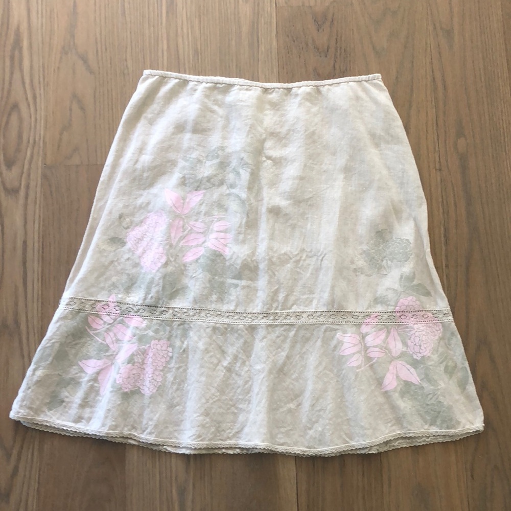 So Be It beige linen skirt size petite Medium